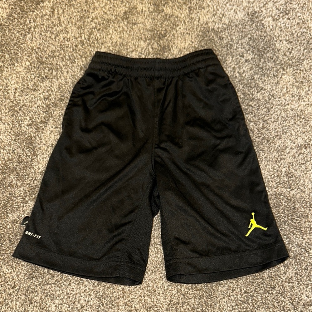 Black Dri-FIT Jordan Shorts with Yellow Logo